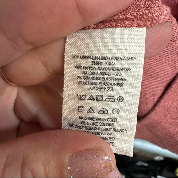 Free People Moonshine Linen Blend Sleeveless Pintuck Mini Dress size medium - Picture 2 of 6